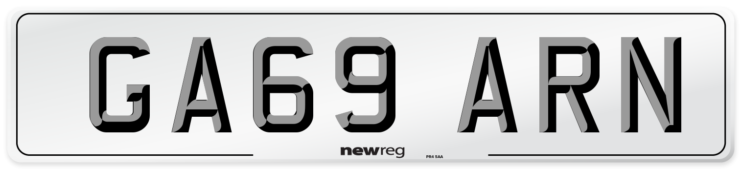 GA69 ARN Number Plate from New Reg